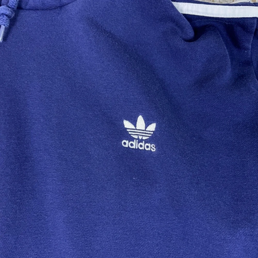 Adidas Hoodie Mens Large Blue‎ Trefoil 3 Stripes Pullover Sweatshirt Sweater Top